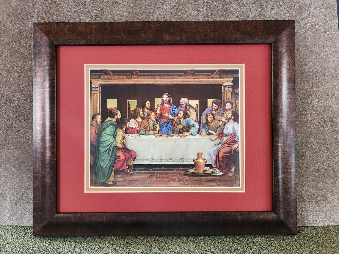 Last Supper print custom framed