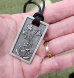 Lilies of the field silver vertical pendant necklace