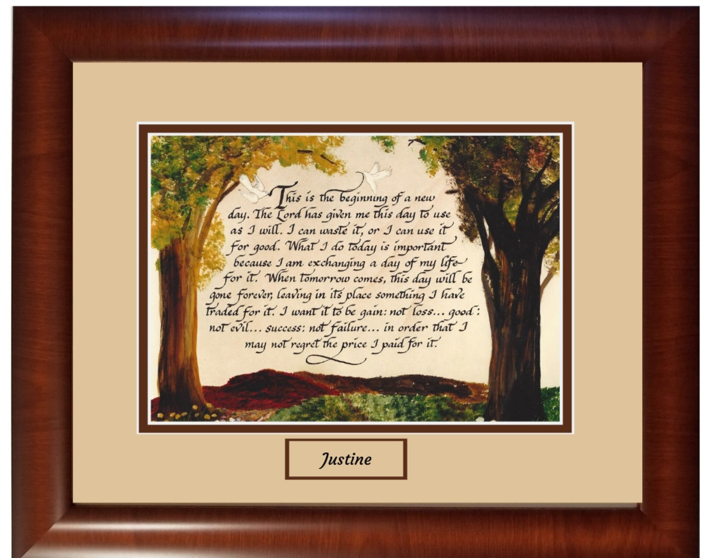 Begin a new Day Inspirational verse framed wall decor