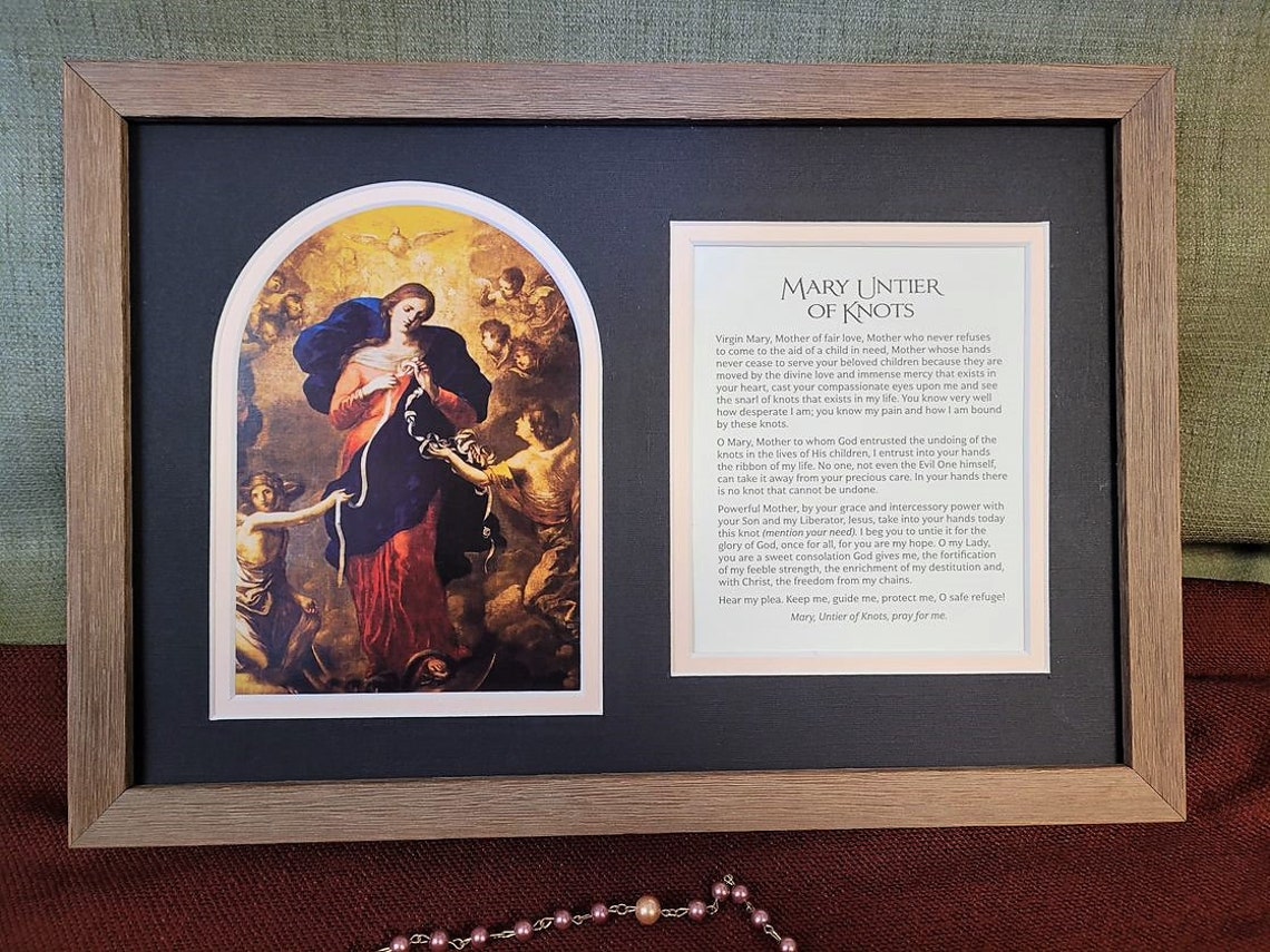 Mary undoer of knots framed art and prayer