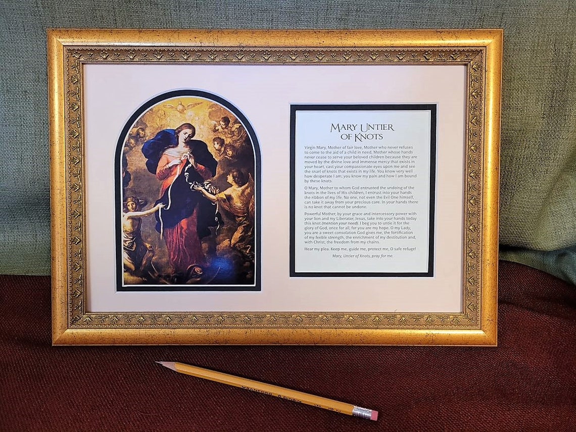 Mary undoer of knots framed art and prayer