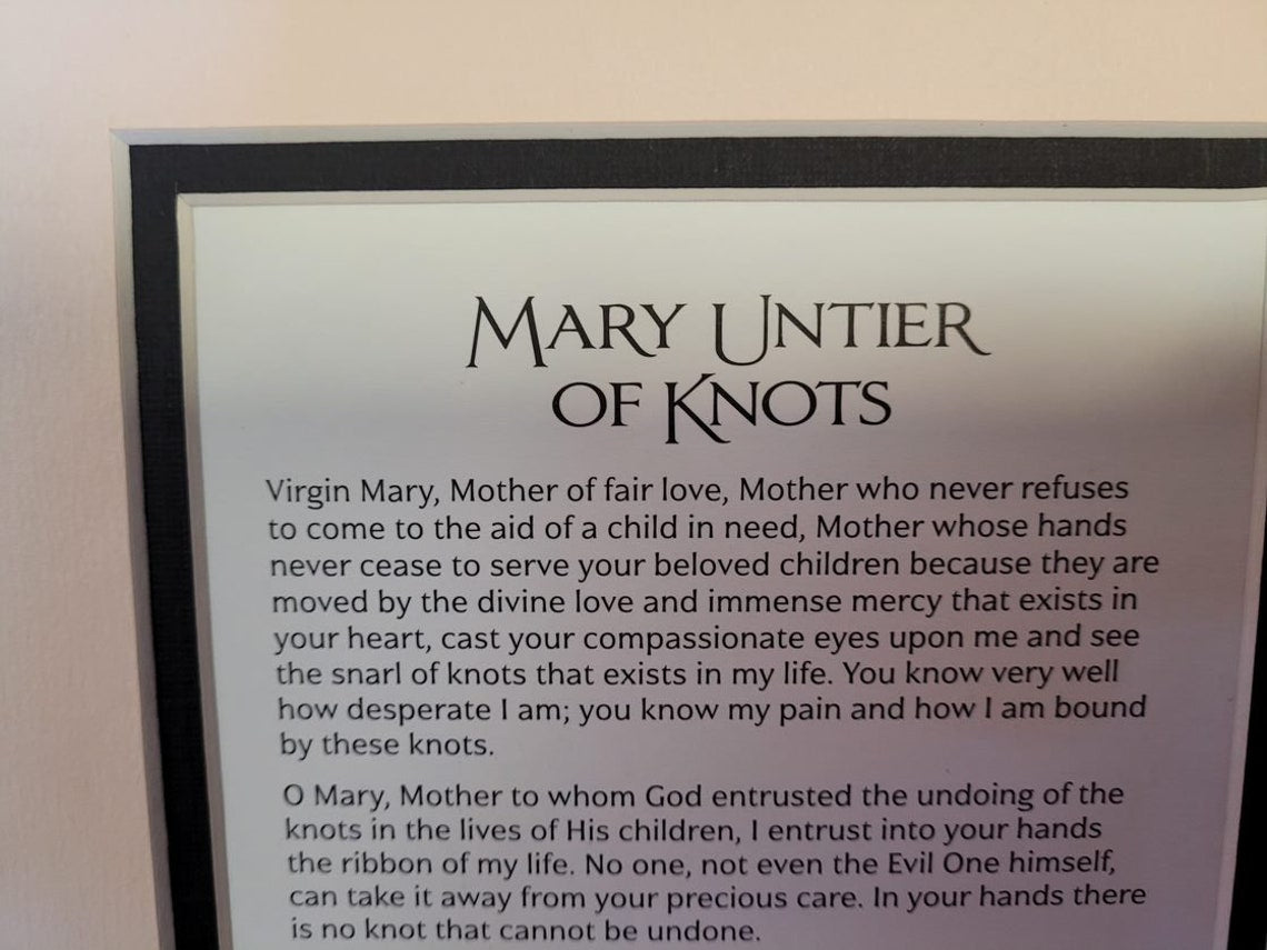 Mary undoer of knots framed art and prayer