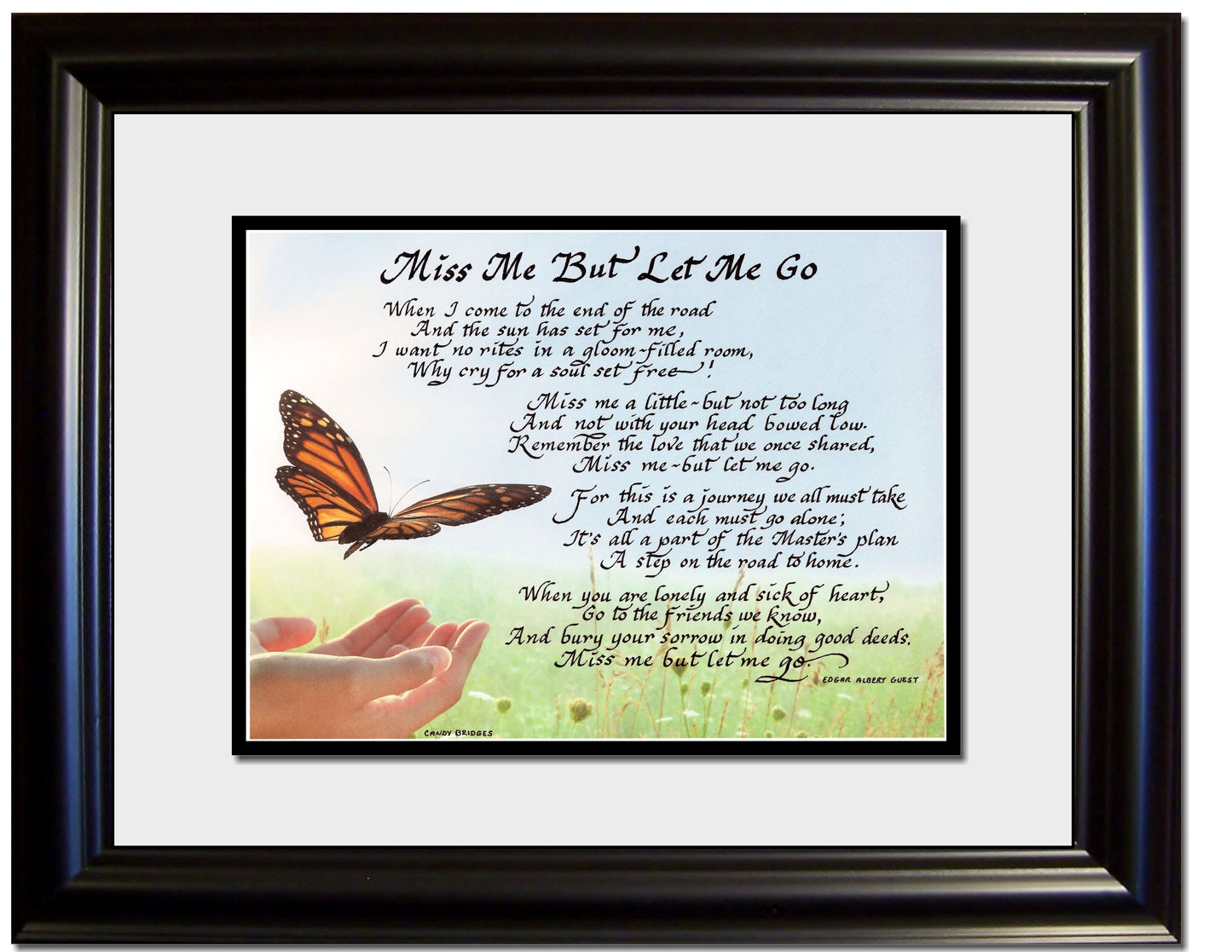 Miss me but let me go framed memorial poem.