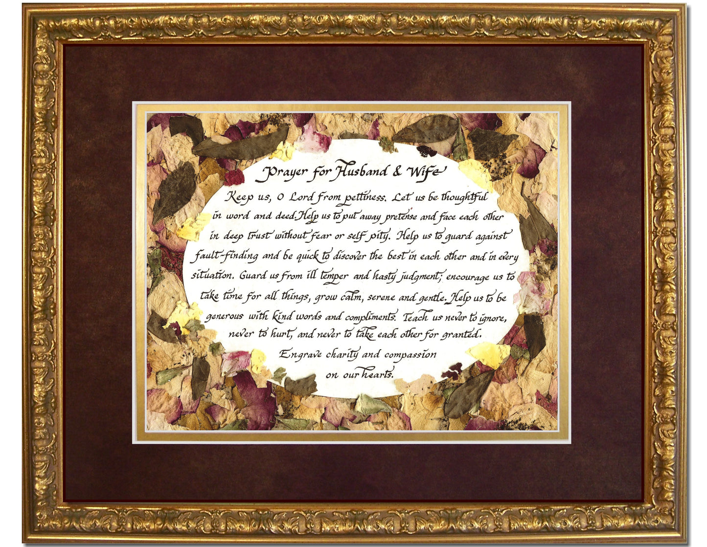 A prayer for husband and wife framed picture