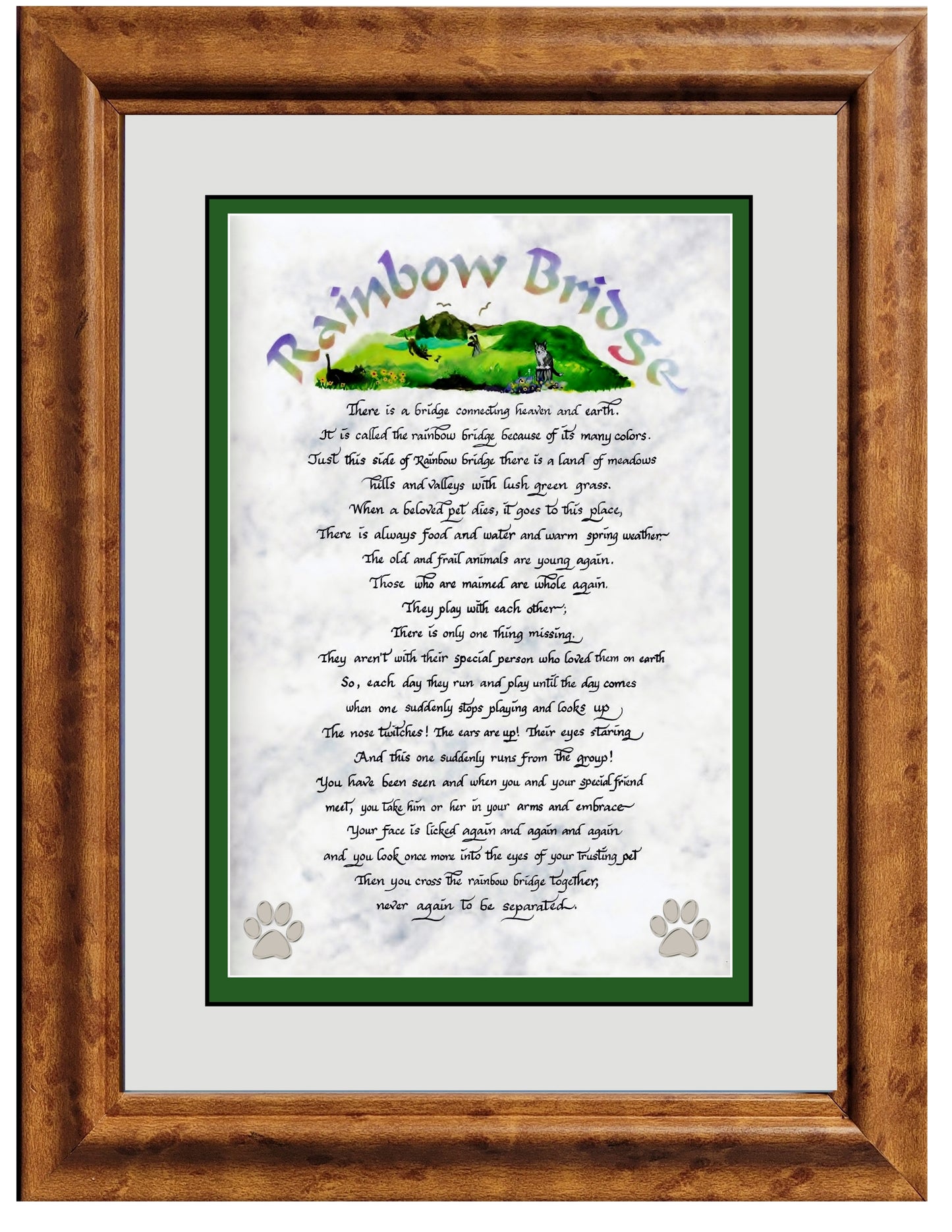 Rainbow Bridge framed poem