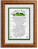 Rainbow Bridge framed and matted poem with option to personalize.