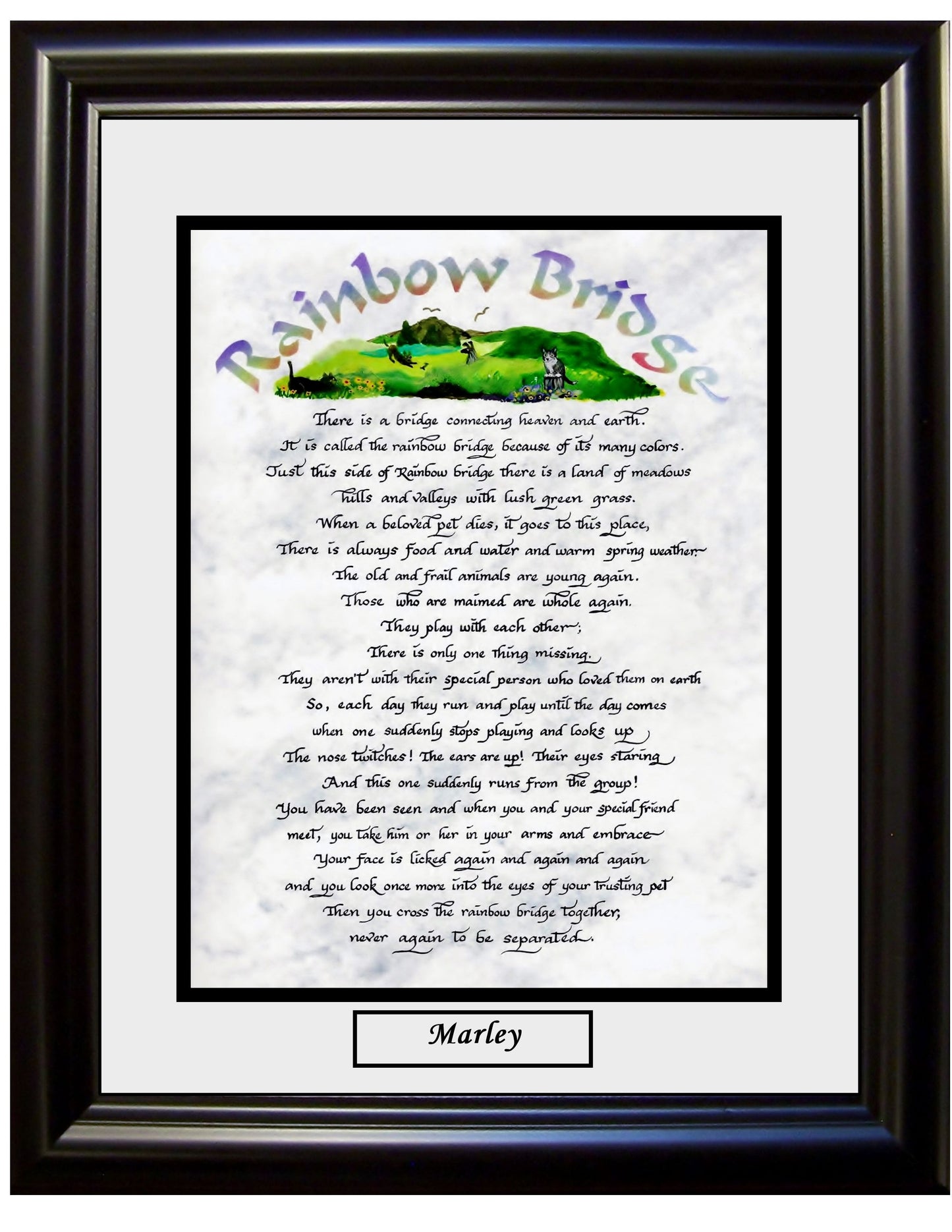 Rainbow Bridge framed poem