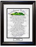 Rainbow Bridge framed and matted poem with option to personalize.