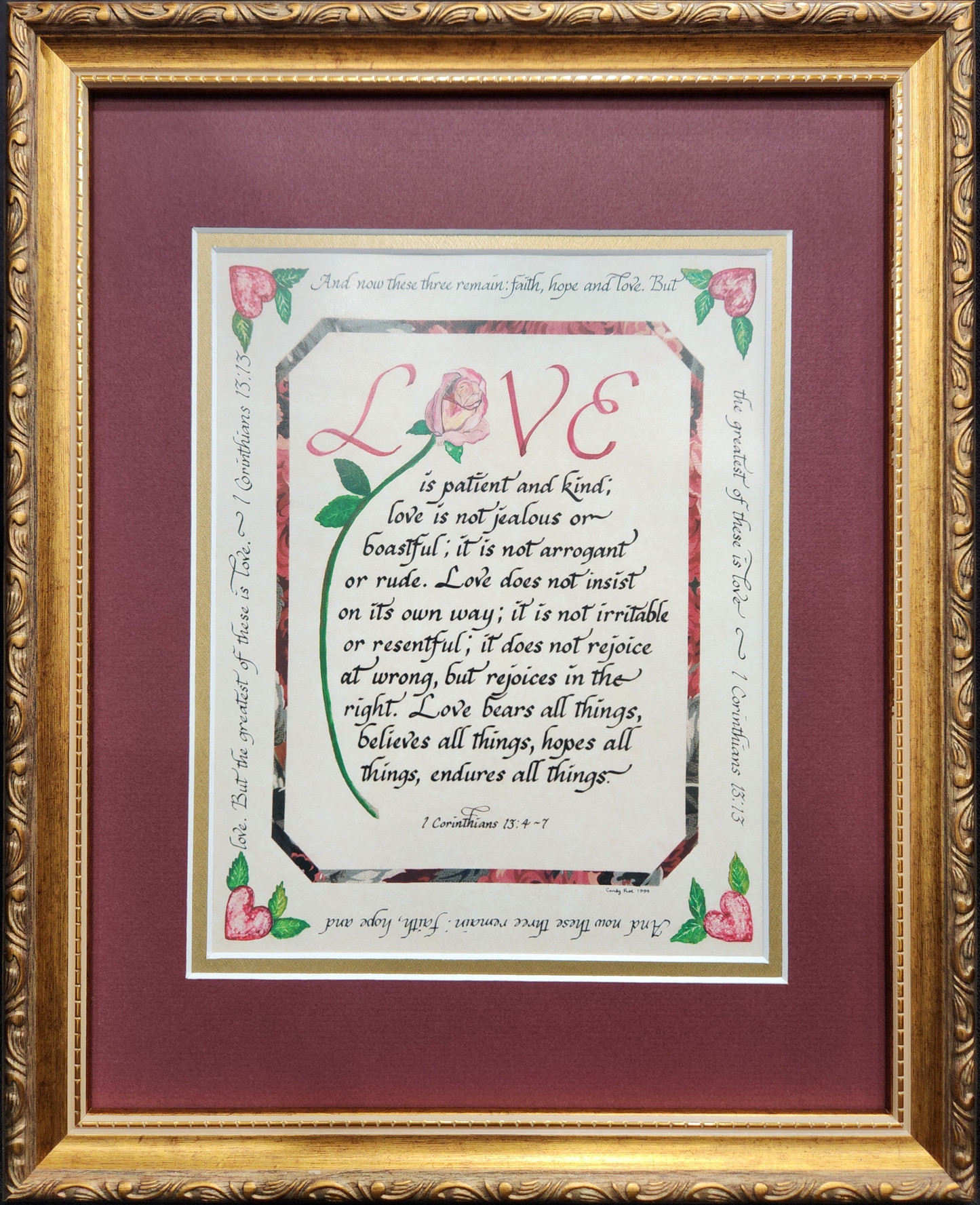 Love is patient and kind custom framed Wedding Gift