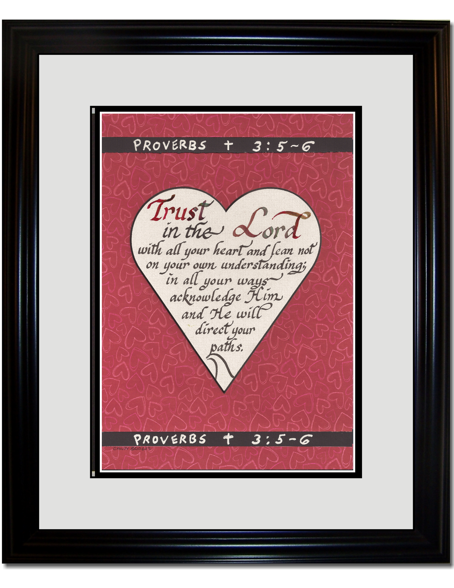 Trust in the Lord custom framed calligraphy picture