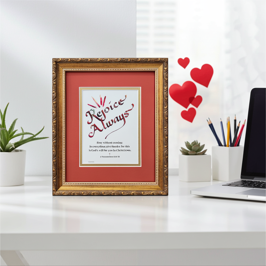 1 Thessalonians Rejoice Always custom framed Scripture verse