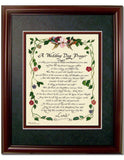 A Wedding Day Prayer custom framed with option to personalize picture