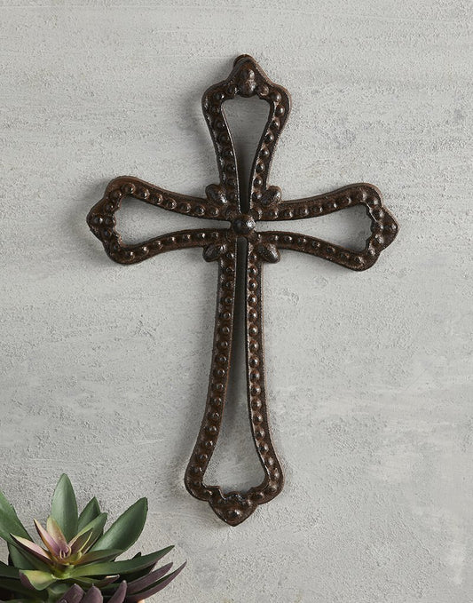 Rustic cast iron wall cross